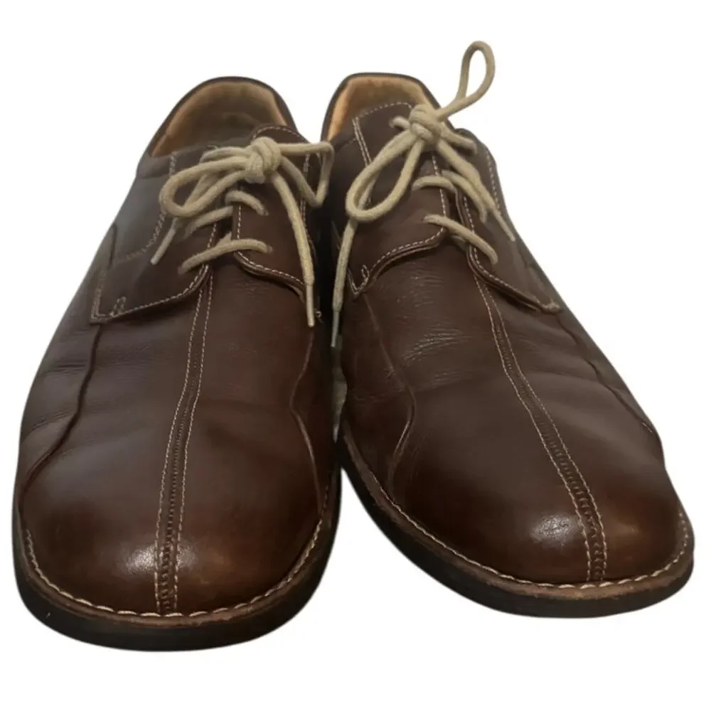 JOHNSTON & MURPHY Brown Shuler Bicycle Leather Dress Shoes 11